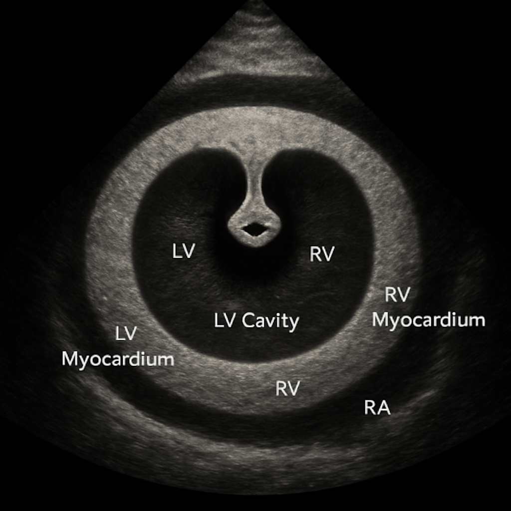 Echo — Parasternal Short Axis (Mitral Level)